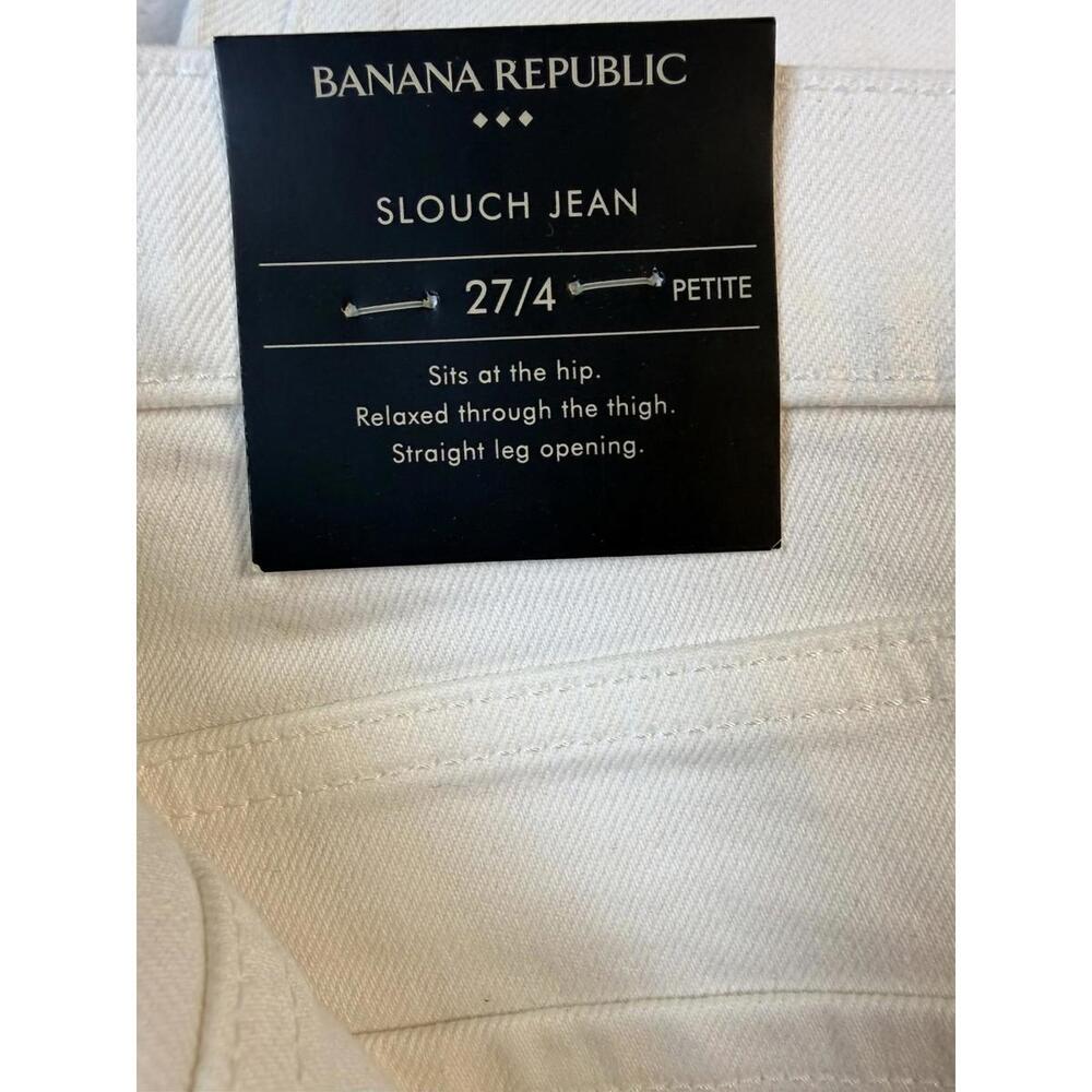 Banana Republic Slouch Jeans Sz 27/4 Womens Stretch Pants Straight Leg White NWT - Picture 2 of 7